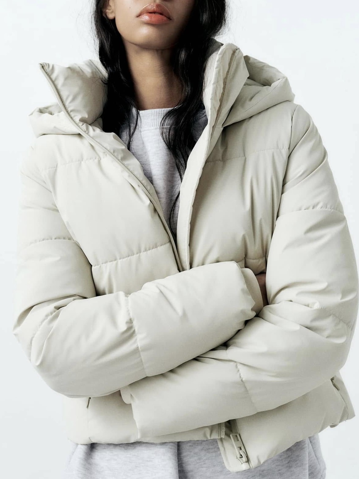 ZARA Premium -20 นวม ฮู้ด ตัวสั้น