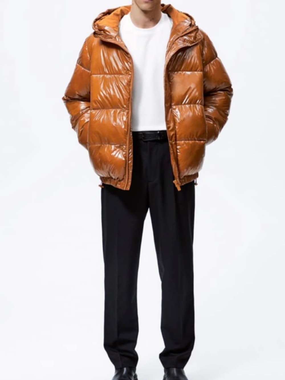 ZARA เสื้อนวม ฮู้ด เมทาลิค