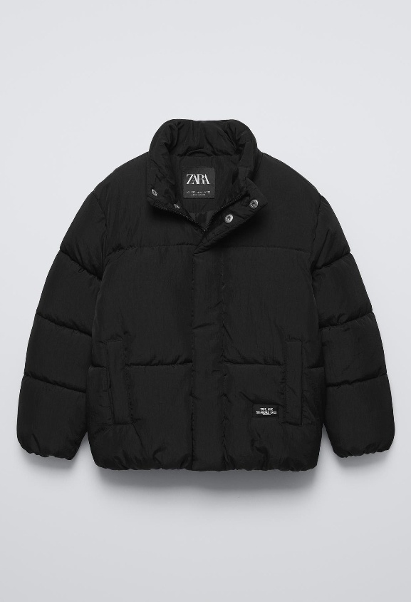 ZARA Kids Puffer Jacket นวม คอตั้ง ดำ 152