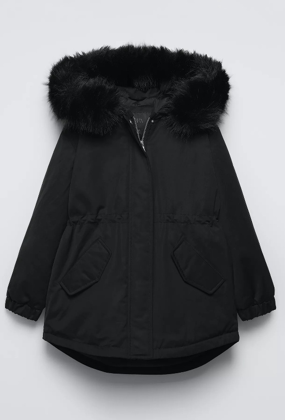 ZARA Kids ผ้าเรียบ ฮู้ดเฟอร์ 156/42