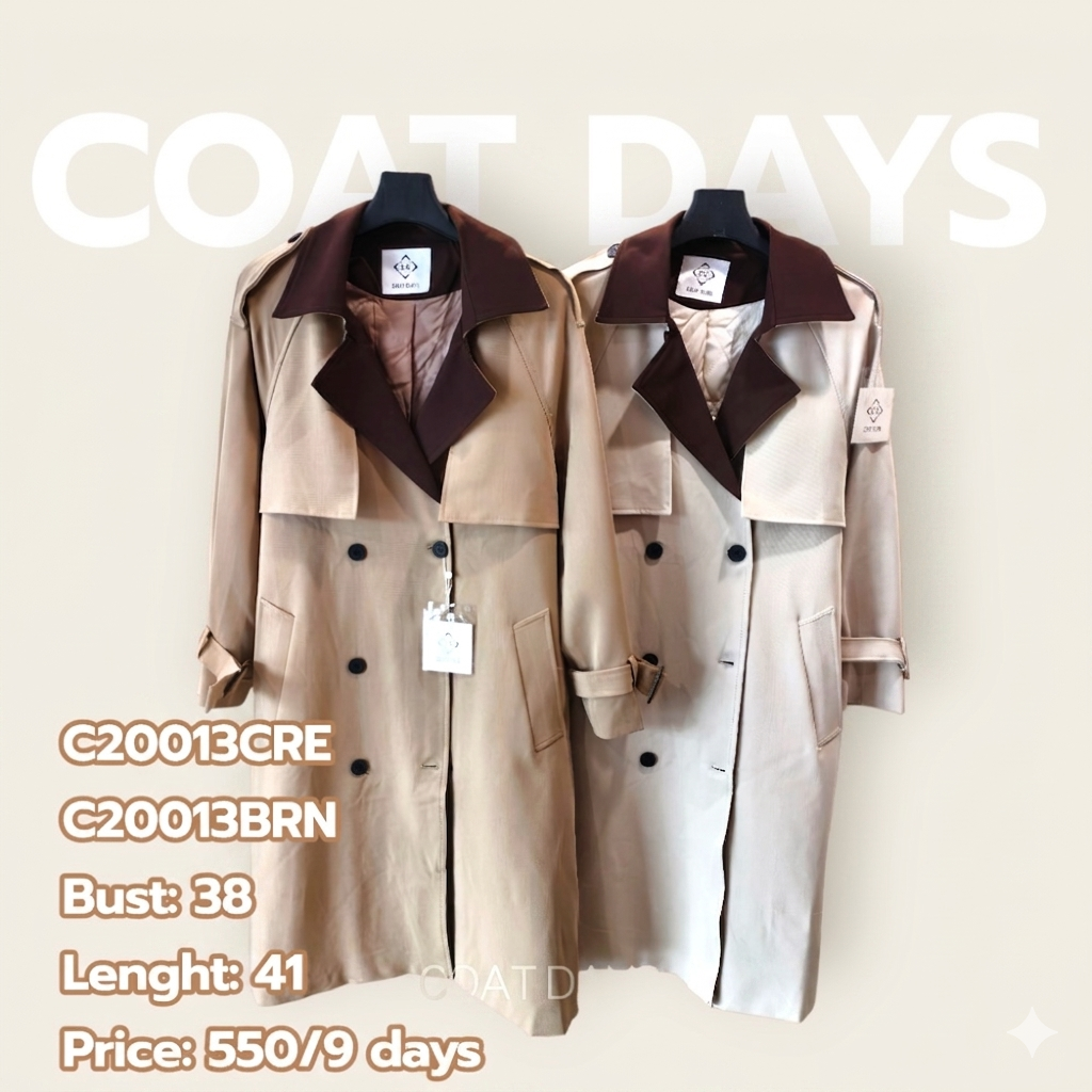 CoatOver Trench Coat แขน+เอวเข็มขัด ซับในตาราง