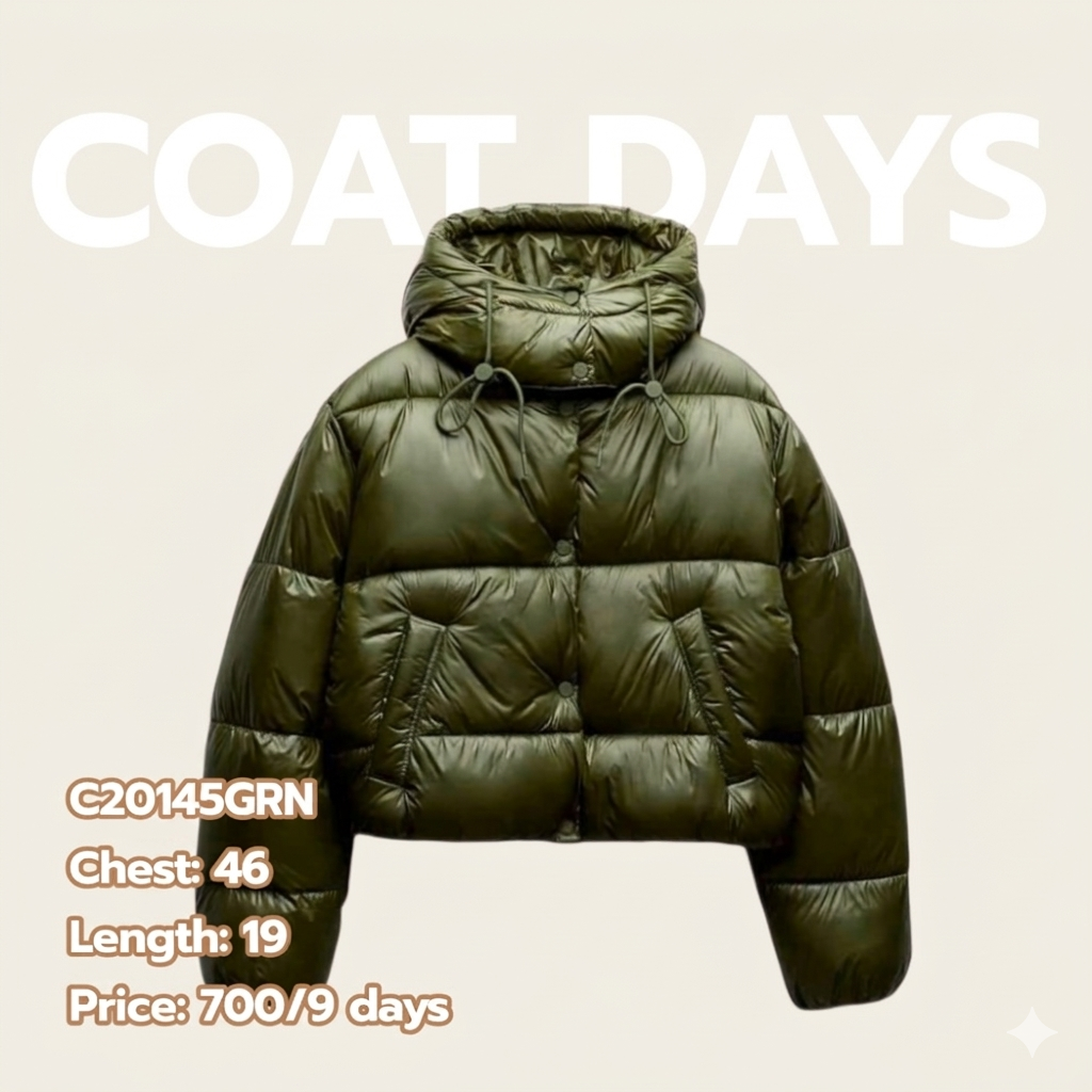 ZARA นวม crop ฮู้ด
