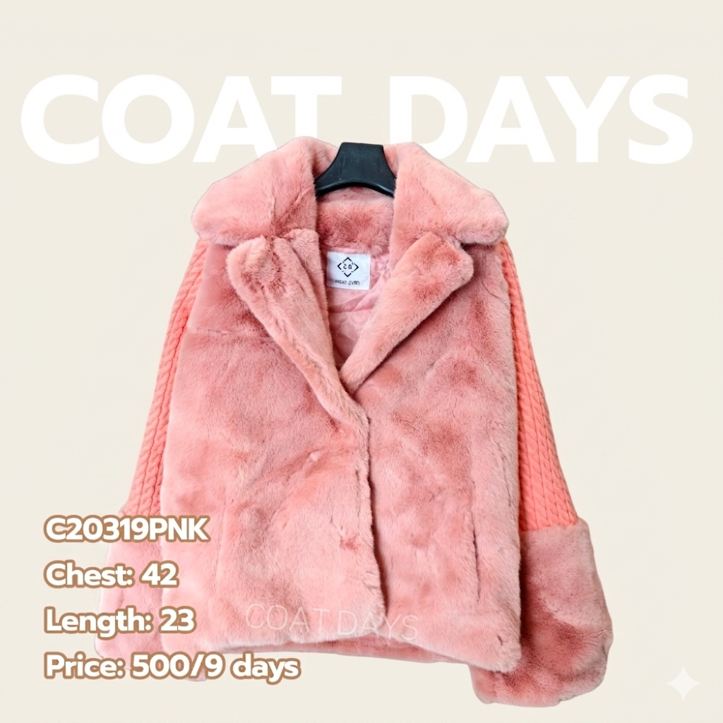 CoatOver Jacket เฟอร์ แขนถักไหมพรม