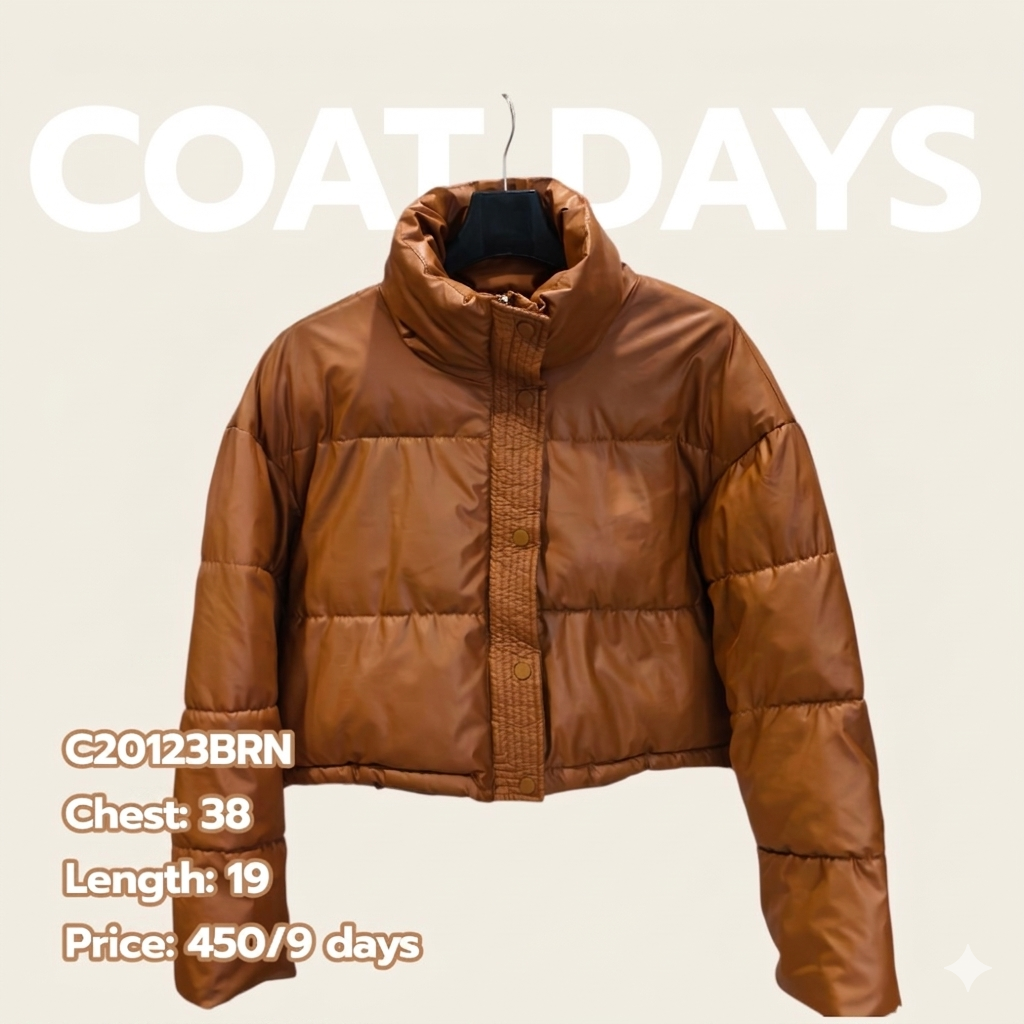 W เสื้อนวม Crop PU