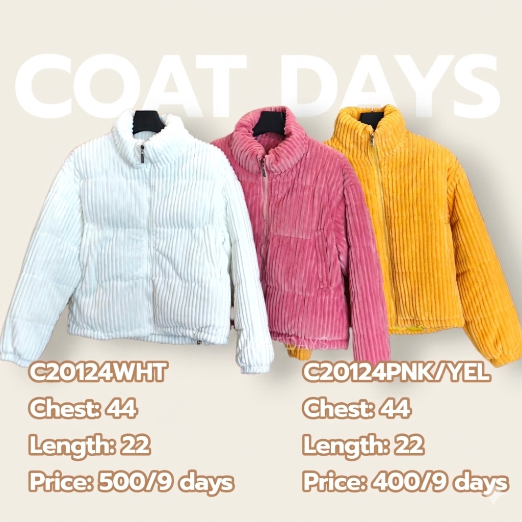 เสื้อนวม ลูกฟูก คอปีน ตัวสั้น