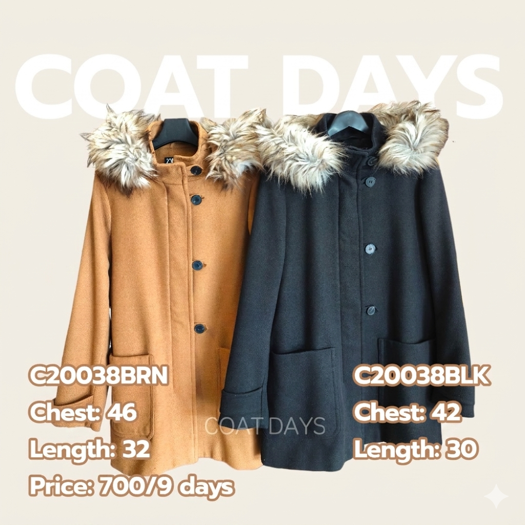 ZARA โค้ทวูล เฟอ คลุมสะโพก กระดุมเรียงจีน นต