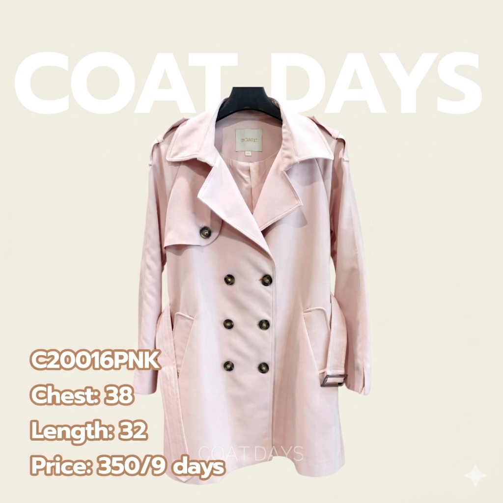 Trench coat ชมพู