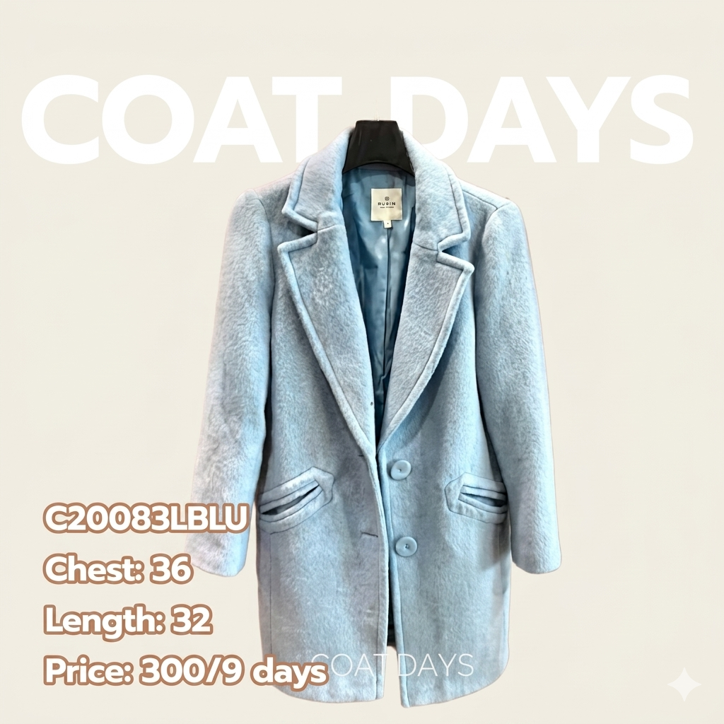 Rubin light blue over size wool coat