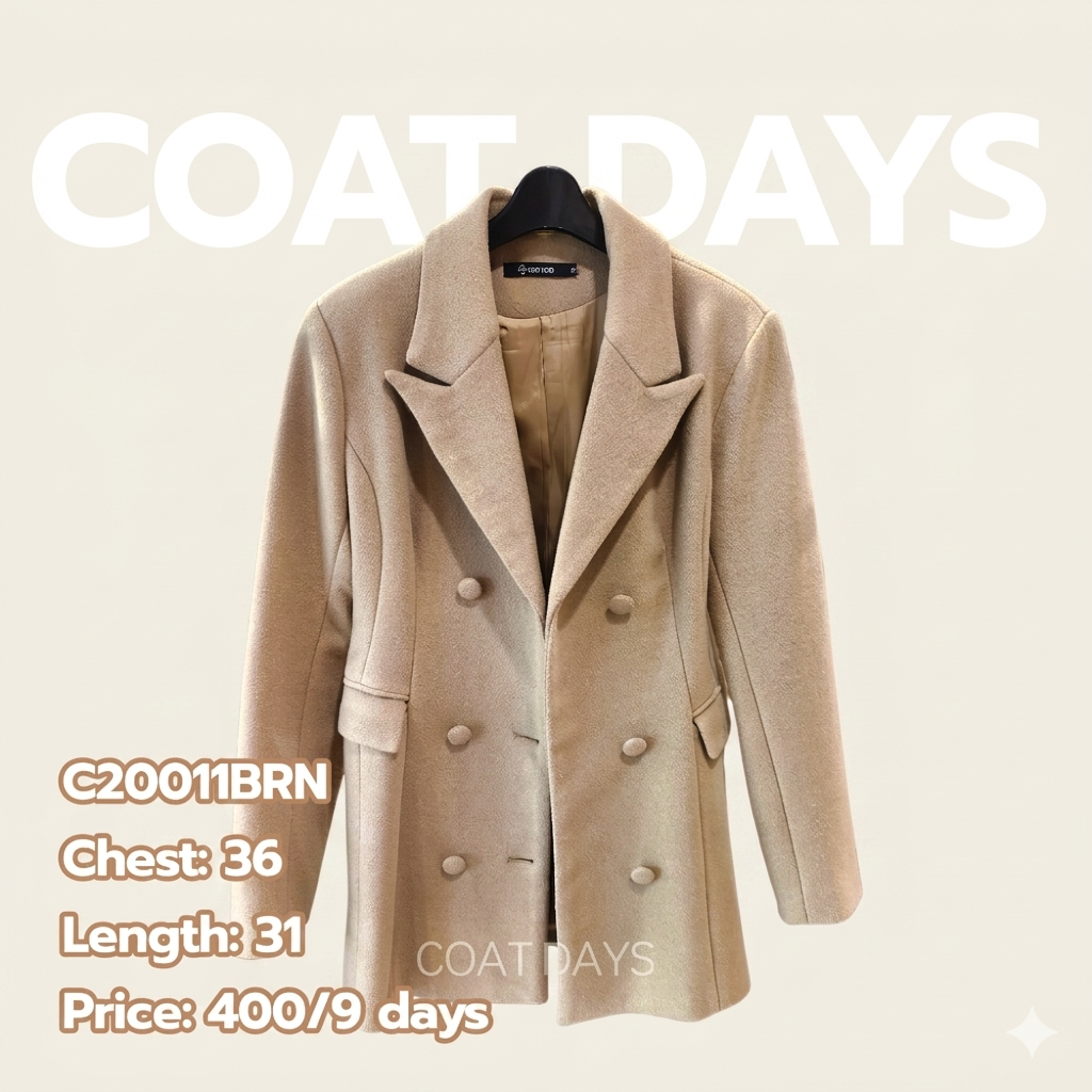 CoatOver โค้ทวูล ทรงเดรส ผ้าเรียบกระดุม 6เม็ด นต