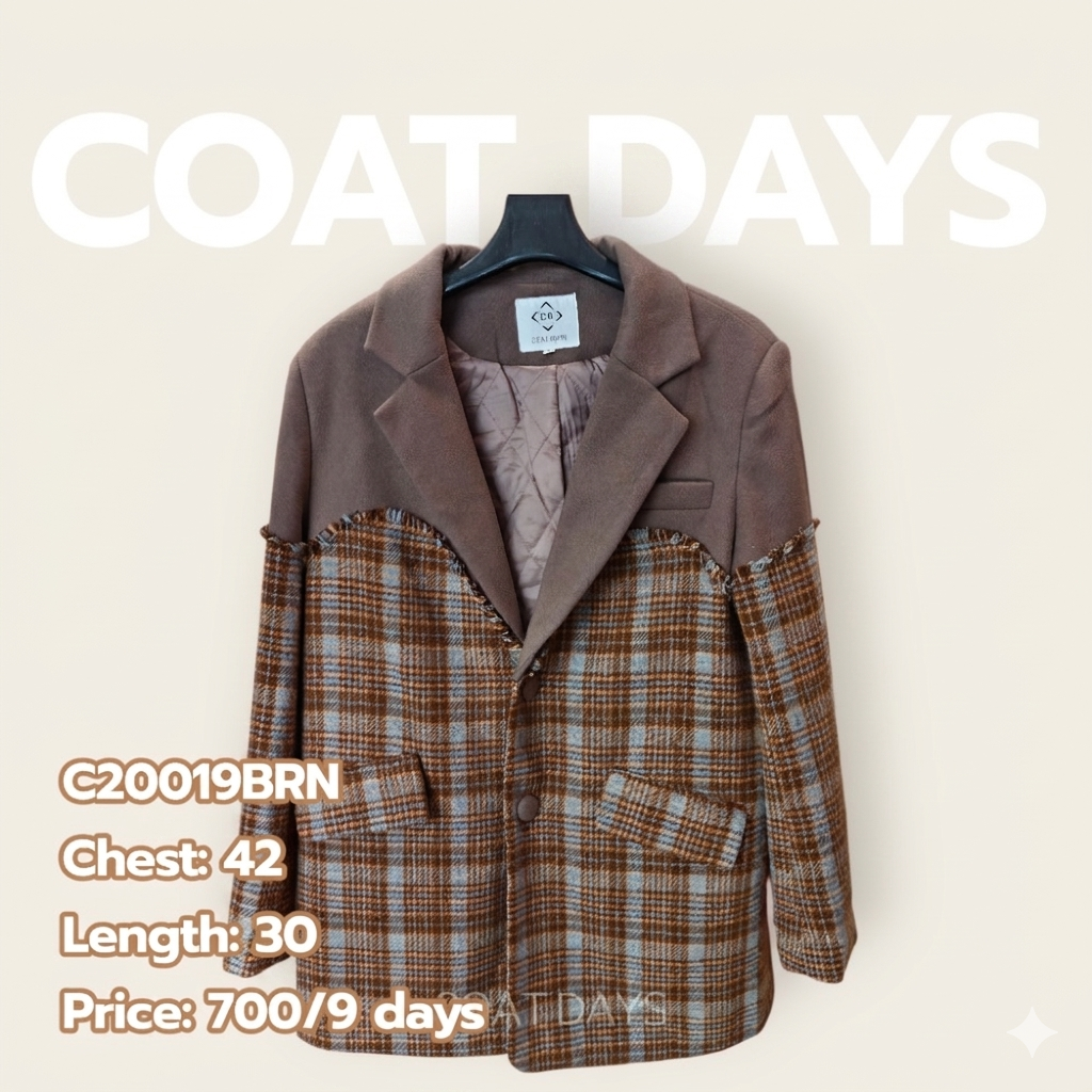 CoatOver wool scott 2 ผ้า M น้ำตาล