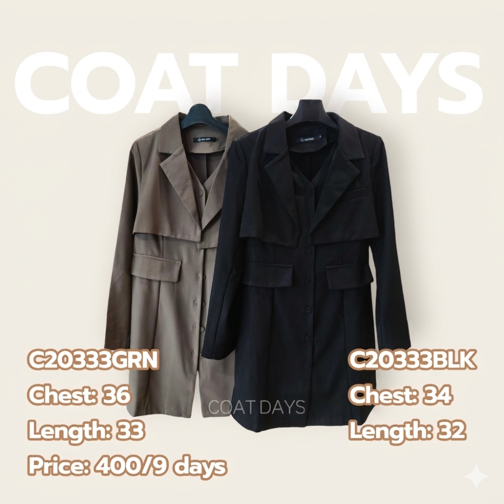 CoatOver thench coat คลุมสะโพก ปกจีบ