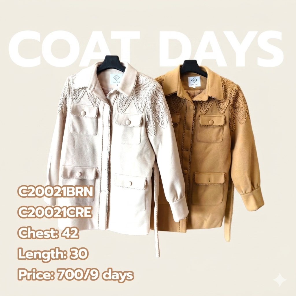 CoatOver wool แต่งลูกไม้ กระดุมปั้ม