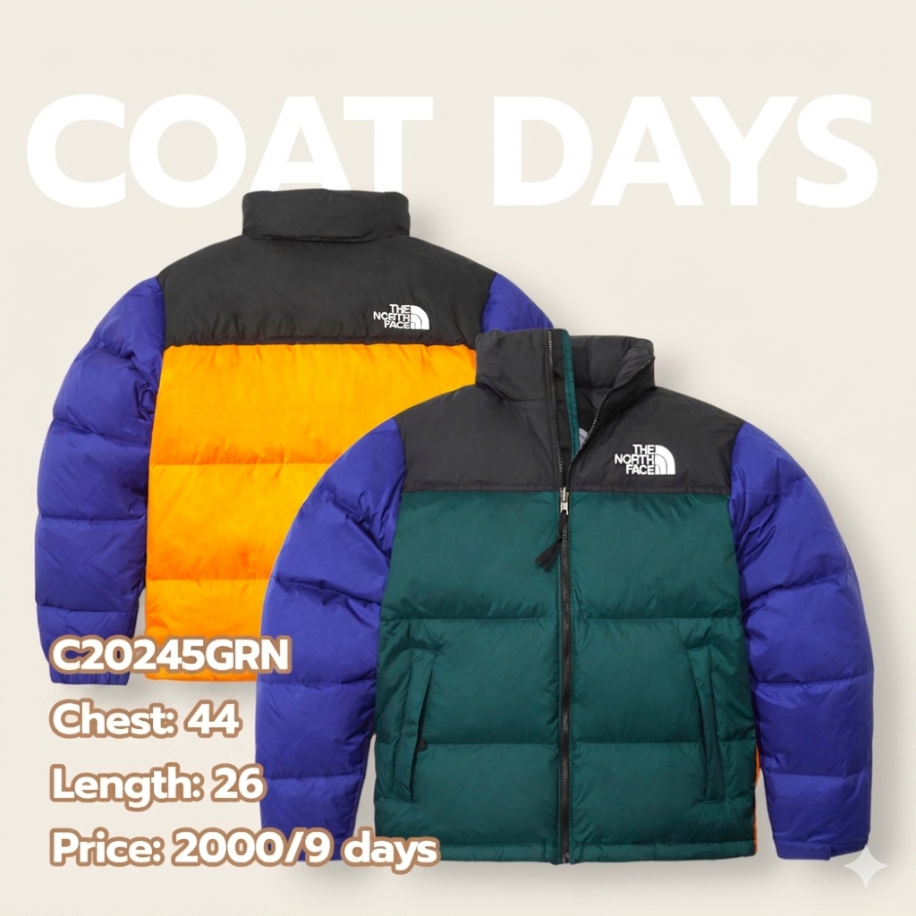 The North Face Down เขียว น้ำเงิน เหลือง