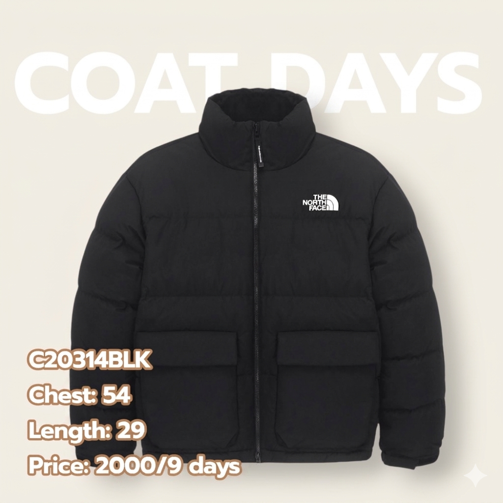 The North Face Down Jacket กระเป๋าหน้า