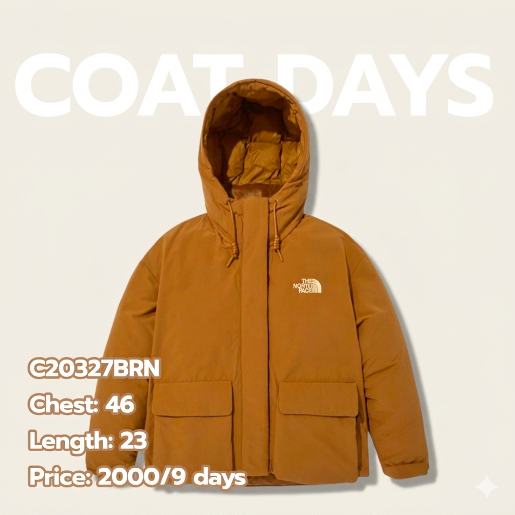 The North Face Goose Down ฮู้ด เชือกรูด กระเป๋าหน้า