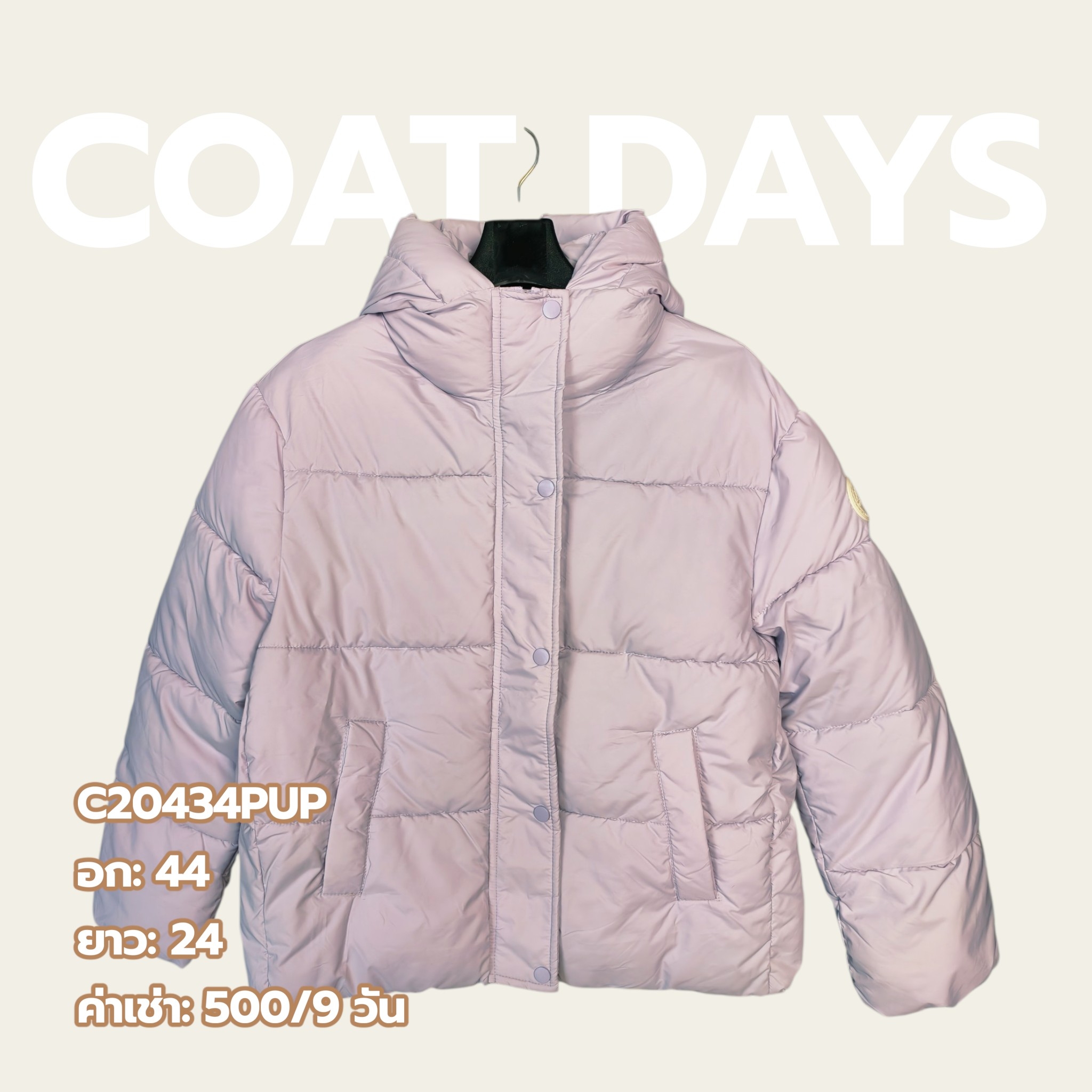 Down Jacket ฮู้ด ป้ายวงกลมที่แขน