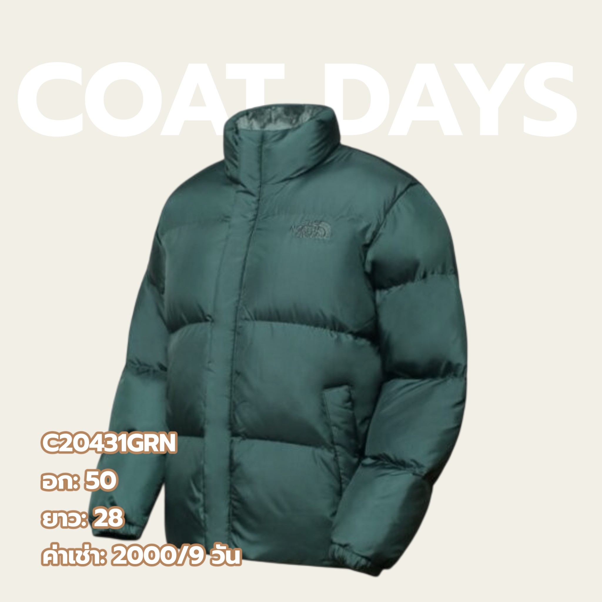 The North Face Padded OnBall Jacket โลโก้เขียว
